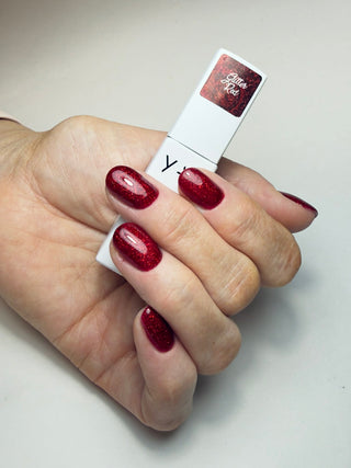 GEL POLISH GLITTER RED – HEMA & TPO FREE