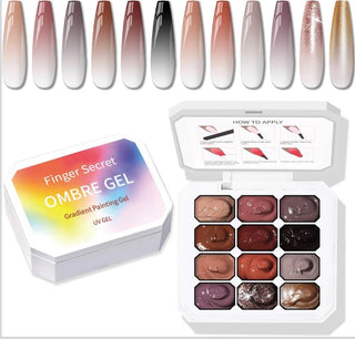 12 colors blending ombre pallette browns