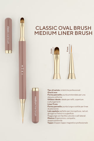 Double Brush- Classic Oval Brush Medium liner brush