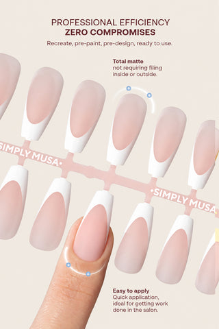 Acrylic Gel Tip Master Pro X® White French - Long Coffin