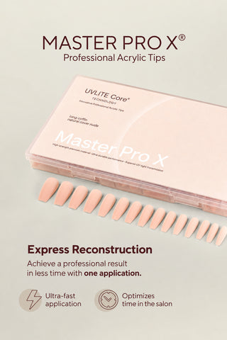 Acrylic Gel Tip Master Pro X® - Natural Cover Nude Long Coffin
