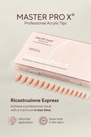 Acrylic Gel Tip Master Pro X® Natural - Natural Cover Nude Medium Almond