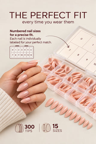 Acrylic Gel Tip Master Pro X® Natural - Natural Cover Nude Medium Almond