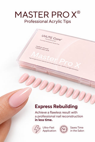 Acrylic Gel Tip Master Pro X® Natural - Natural Cover Pink Medium Almond