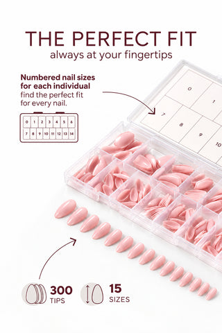 Acrylic Gel Tip Master Pro X® Natural - Natural Cover Pink Medium Almond