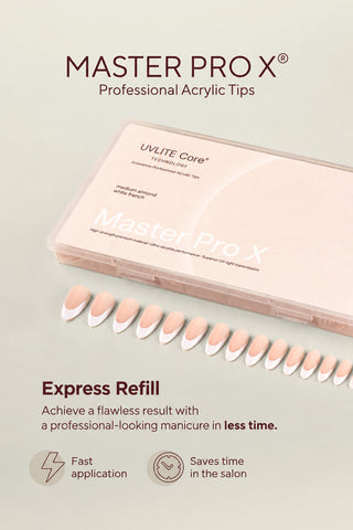 Acrylic Gel Tip Master Pro X® White French-Medium Almond