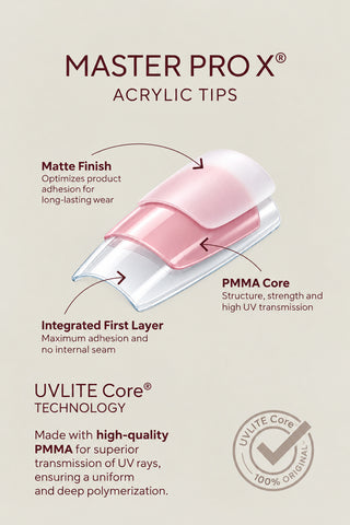 Acrylic Gel Tip Master Pro X® - Natural Cover Nude Long Coffin